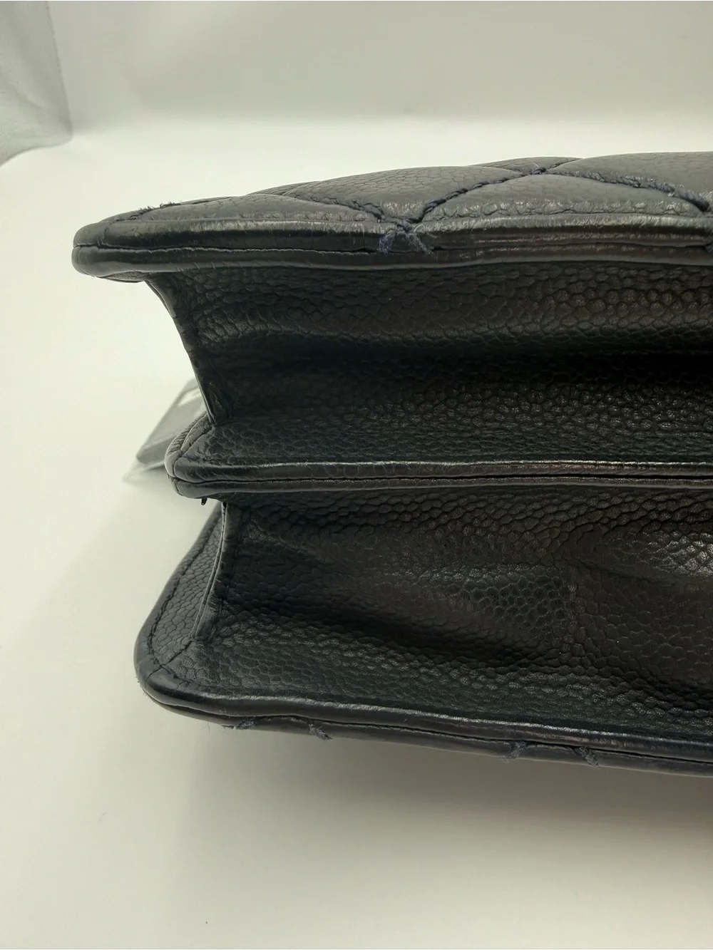 Chanel Quilted Leather Shoulder Bag in Black Caviar